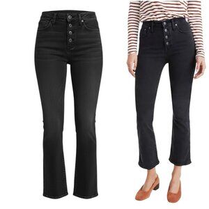 Madewell Cali Demi Boot Jeans Size 26 Crop Button Fly Bellspring High Rise AA897
